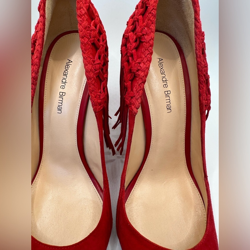 ALEXANDRE BIRMAN SUEDE FRINGE HEELS 38 - Picture 10 of 11